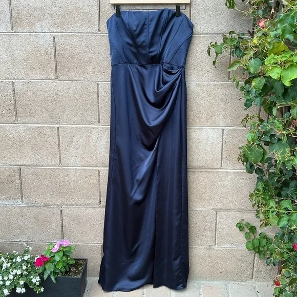 NWOT After Six Dessy Group Strapless Corset Satin Maxi Dress Size 10 Style 6888 - Picture 3 of 12